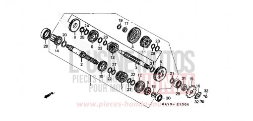 BOITE DE VITESSES NX125S de 1995